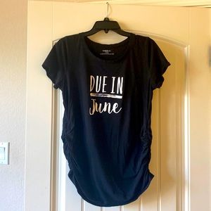 “Due in June” Motherhood Maternity shirt.
